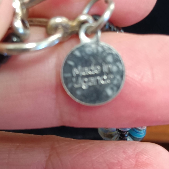 Elegant Blue Beaded Necklace Made In Uganda Ethnic Inspired - Picture 6 of 6